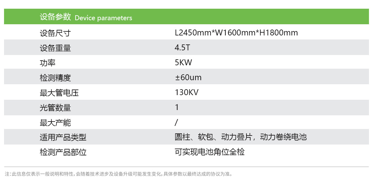 锂电池检测设备参数